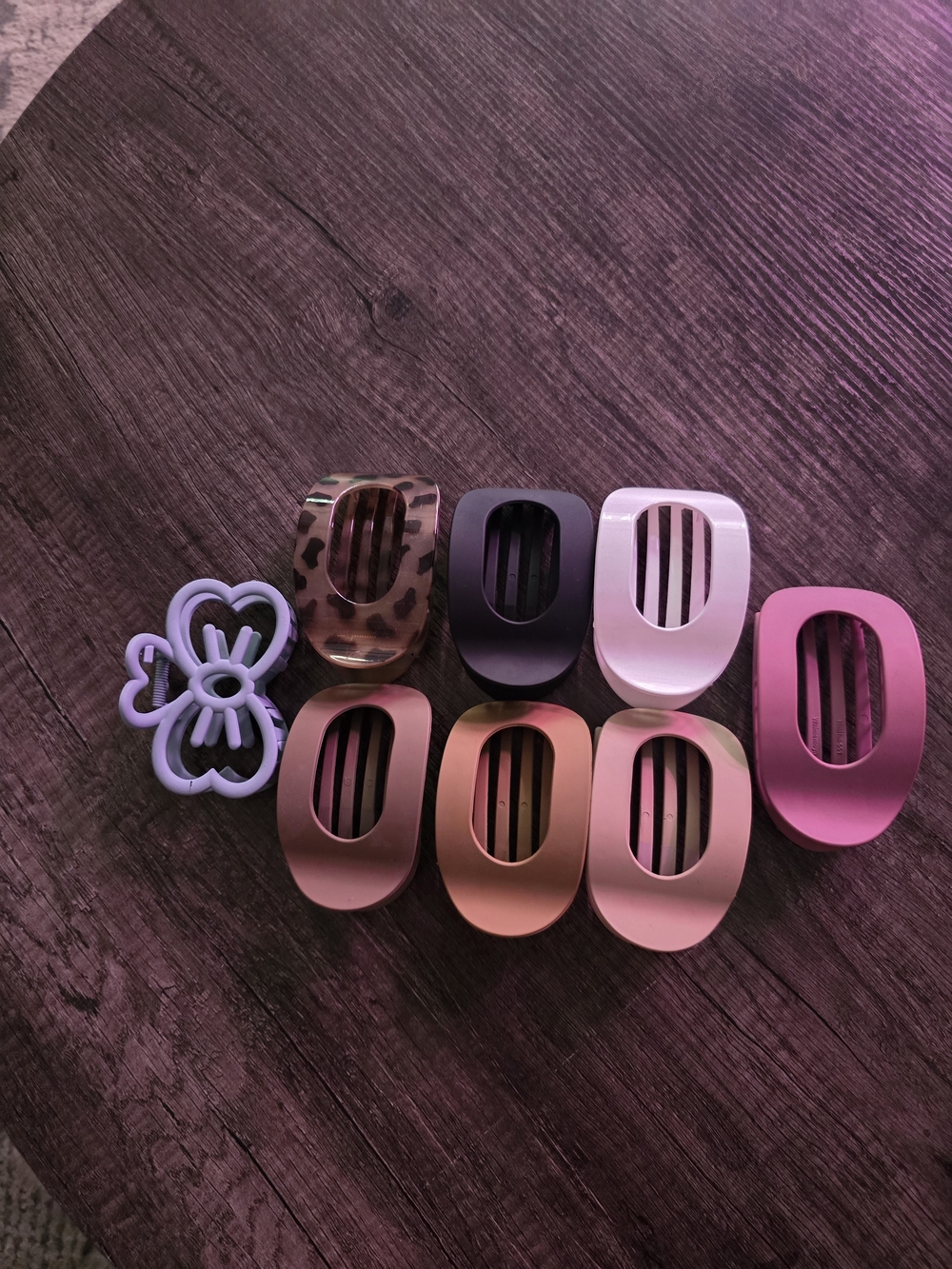 Flat Hair Clips Set - Assorted Pink, Black, Leopard, Brown, Tan, Cream, & Blue
